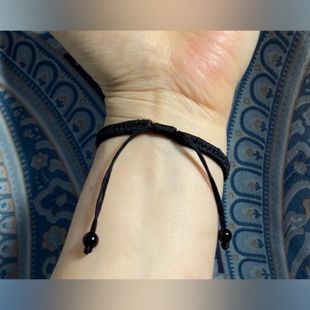 Beaded Natural Jade Gemstone Bracelet with Adjustable Cord - Picture 12 of 14